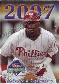 2007 Philadelphia Phillies Rollins Pocket Schedule