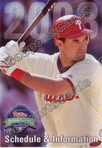 2008 Philadelphia Phillies Burrell Pocket Schedule