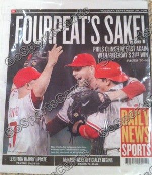 2010 NL East Champions Philadelphia Phillies Newspaper "Fourpeat's Sake"
