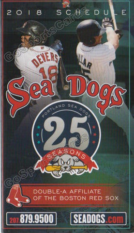 2018 Portland Sea Dogs Pocket Schedule (Rafael Devers Kevin Millar 25 Seasons)
