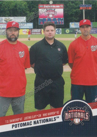 2015 Potomac Nationals TD Swinford Justin Cliff Mike Warren