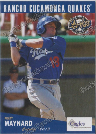 2013 Rancho Cucamonga Quakes Pratt Maynard