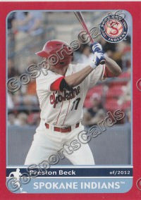 2012 Spokane Indians Preston Beck