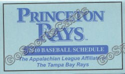2010 Princeton Rays Pocket Schedule