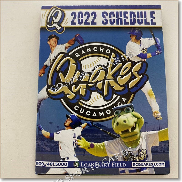 2022 Rancho Cucamonga Quakes Pocket Schedule (Walker Buehler, Gavin Lux, Mascot)