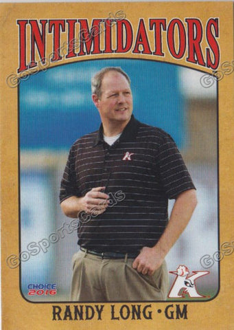  2016 Kannapolis Intimidators Randy Long