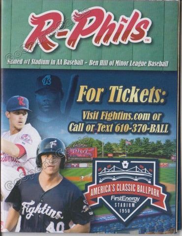 2019 Reading Fightin Phils Pocket Schedule (Aaron Nola, Adam Haseley, Rhys Hoskins, Ryan Howard)