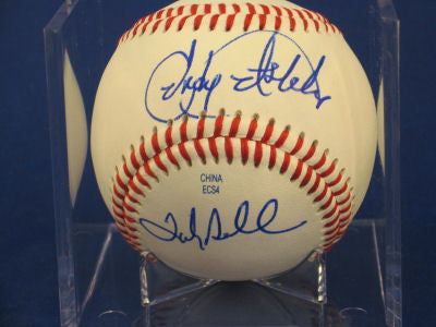 Reading Phillies 2010 HOF Andy Ashby Toby Borland Chuck Domino signed Baseball Auto