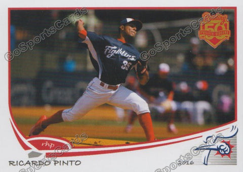 2016 Reading Fightin Phils Ricardo Pinto