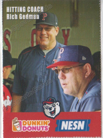 2018 Pawtucket Red Sox Dunkin Donuts SGA Rich Gedman