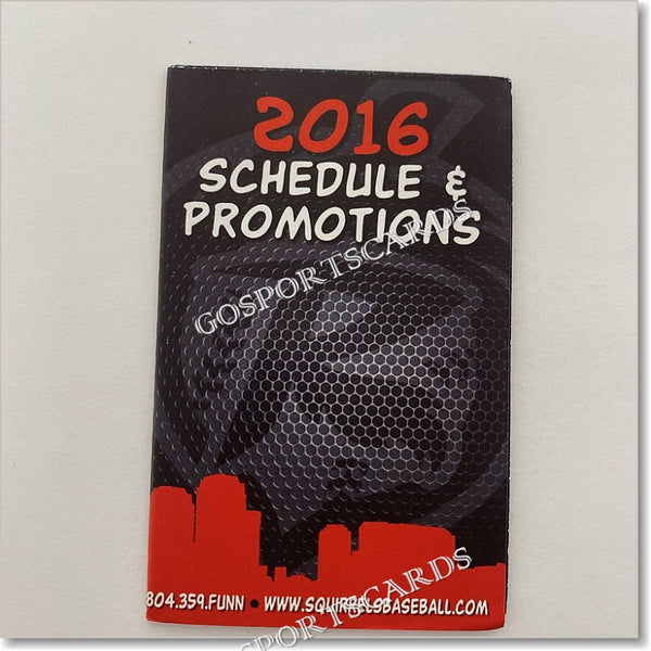 2016 Richmond Flying Squirrels Pocket Schedule