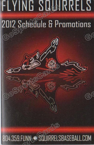 2012 Richmond Flying Squirrels Pocket Schedule