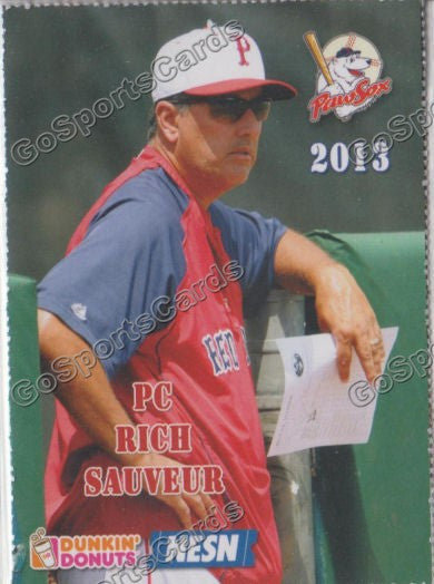 2013 Pawtucket Red Sox SGA Dunkin Donuts Rich Sauveur