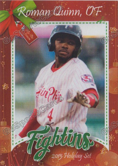 2015 Reading Fightins Phillies Holiday Xmas Roman Quinn