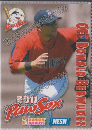 2011 Pawtucket Red Sox Dunkin Donuts Ronald Bermudez