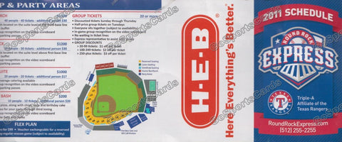 2011 Round Rock Express Pocket Schedule (Flat)