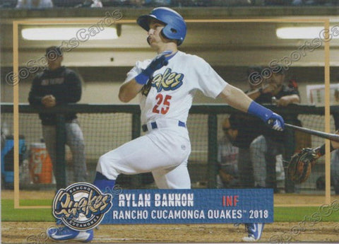 2018 Rancho Cucamonga Quakes Rylan Bannon