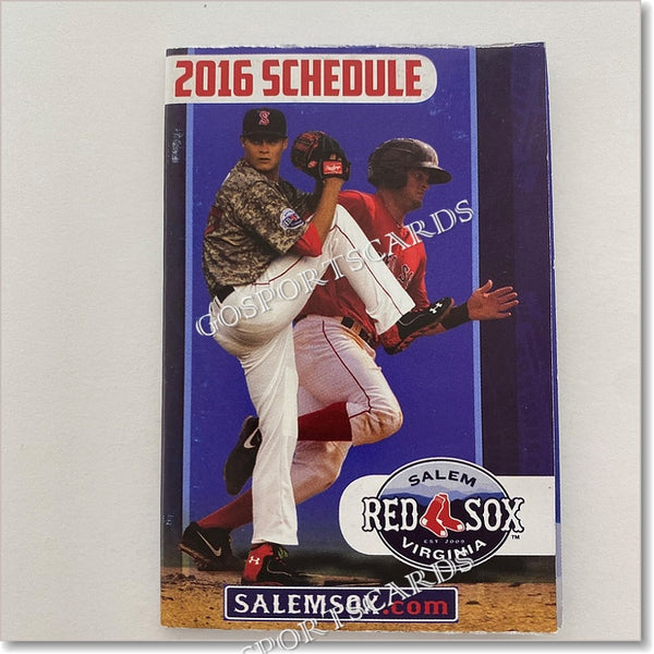 2016 Salem Red Sox Pocket Schedule