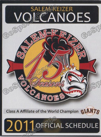 2011 Salem Keizer Volcanoes Pocket Schedule 15 seasons