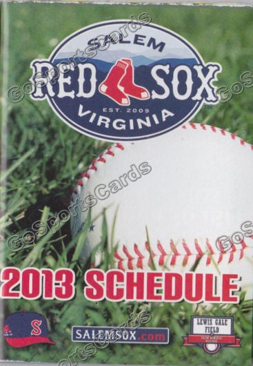 2013 Salem Red Sox Pocket Schedule