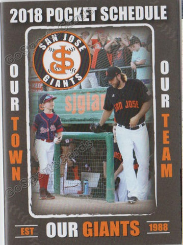 2018 San Jose Giants Pocket Schedule (Madison Bumgarner)