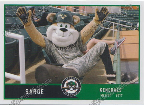 2017 Jackson Generals Sarge Mascot