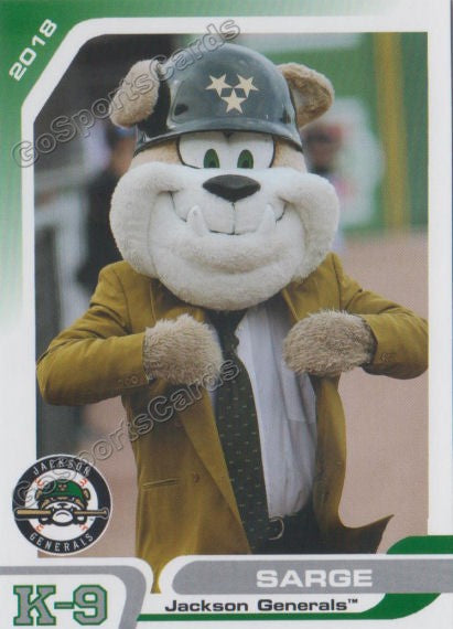 2018 Jackson Generals Sarge Mascot