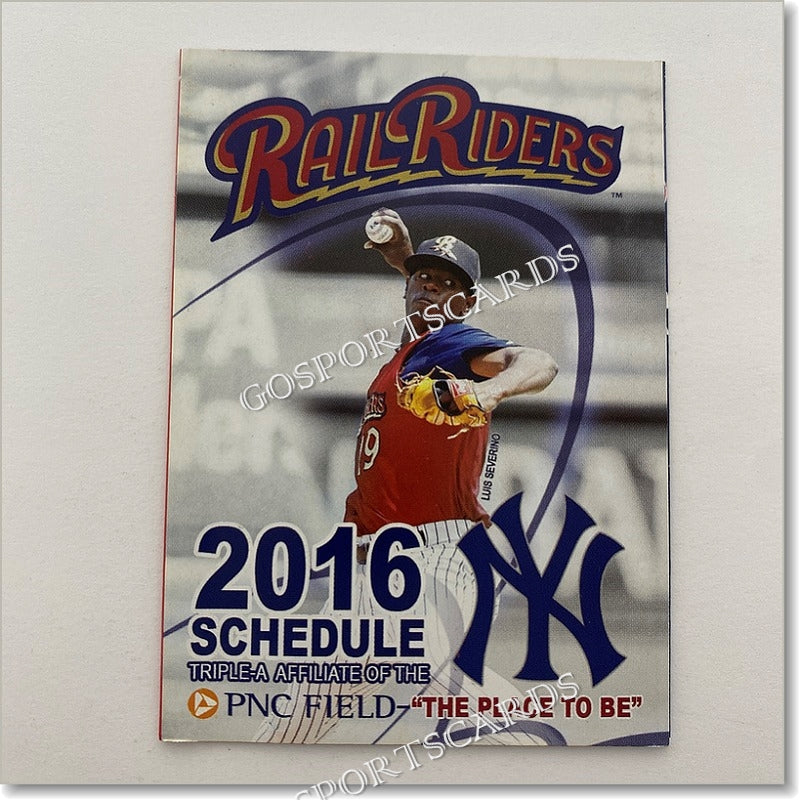 2016 Scranton Wilkes Barre RailRiders Pocket Schedule Go Sports Cards 2016-scranton-wilkes-barre-railriders-pocket-schedule-go-sports-cards