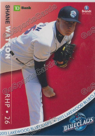 2013 Lakewood BlueClaws SGA Shane Watson