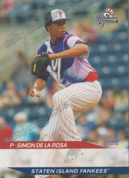 2016 Staten Island Yankees Simon De La Rosa