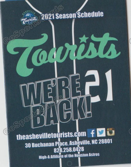 2021 Asheville Tourists Pocket Schedule