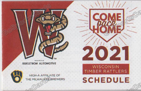 2021 Wisconsin Timber Rattlers Pocket Schedule