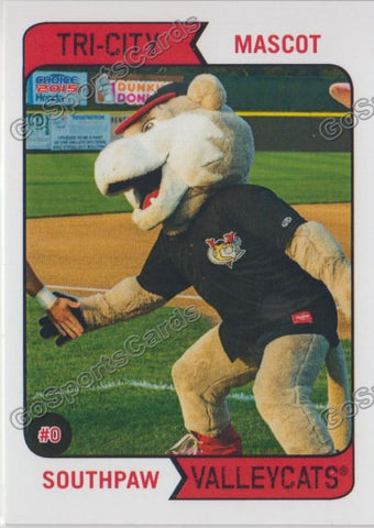 2015 Tri City ValleyCats Southpaw Mascot