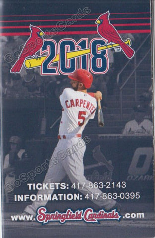 2018 Springfield Cardinals Pocket Schedule (Matt Carpenter)
