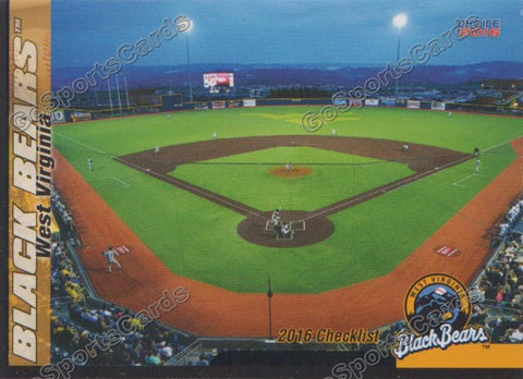 2016 West Virginia Black Bears Header Checklist