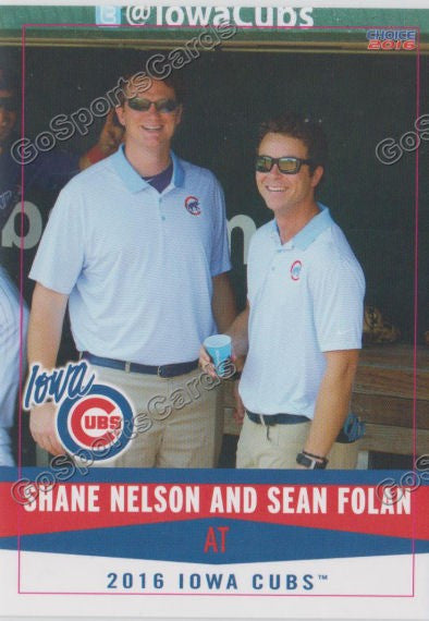 2016 Iowa Cubs Shane Nelson Sean Folan
