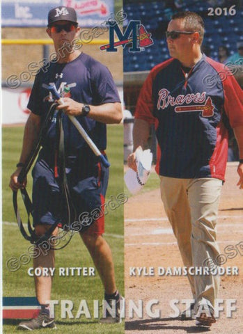 2016 Mississippi Braves Training Staff Kyle Damschroder Cory Ritter