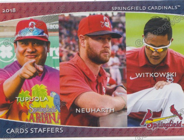 2018 Springfield Cardinals SGA Elijah Tupuola Brent Neuharth Frank Witkowski