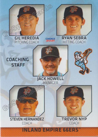 2021 Inland Empire 66ers Gil Heredia Ryan Sebra Tevor Nyp Jack Howell Steven Hernandez