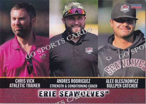 2022 Erie SeaWolves Chris Vick Andres Rodriguez Alex Oleszkowicz