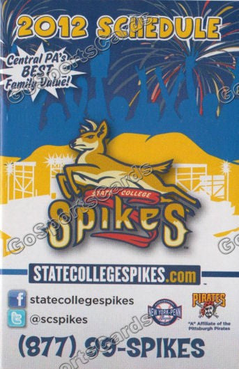 2012 State College Spikes Pocket Schedule