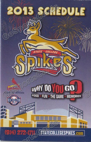 2013 State College Spikes Pocket Schedule