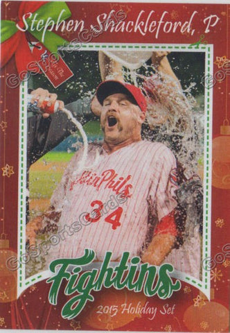 2015 Reading Fightins Phillies Holiday Xmas Stephen Shackleford