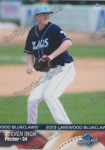 2013 Lakewood BlueClaws Steven Inch