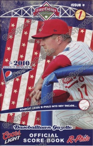 Steve Roadcap 2010 Reading Phillies Gazette Program (SGA)