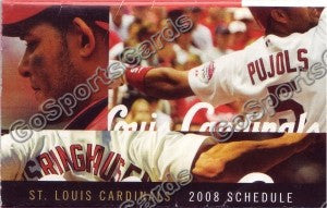 2008 St Louis Cardinals Pujols Pocket Schedule