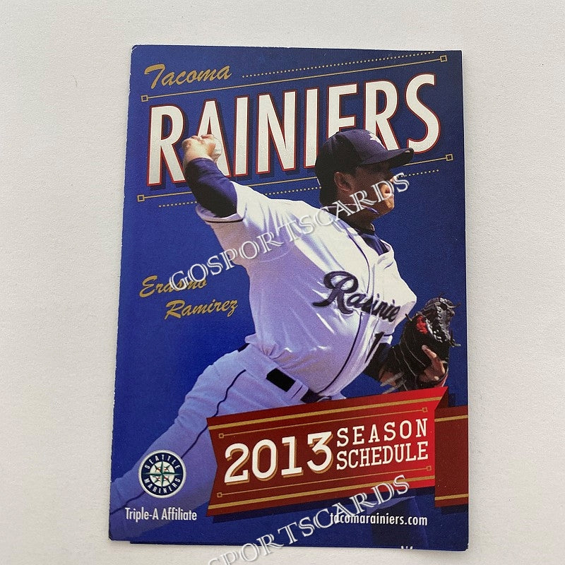 2013 Rainiers Pocket Schedule (Erasmo Ramirez) Go Sports Cards