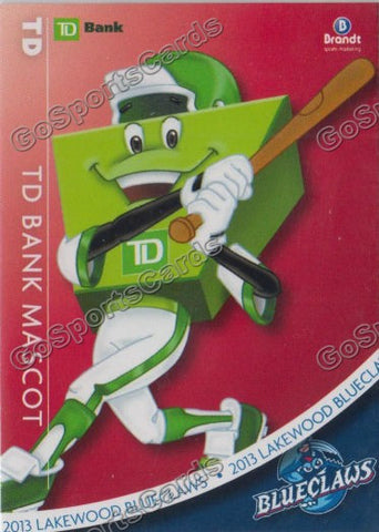 2013 Lakewood BlueClaws SGA TD Bank Mascot