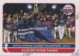 2012 Elizabethton Twins Appalachian League Champions Team Photo