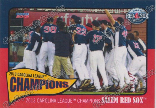 2013 Salem Red Sox Carolina Championship Team Photo
